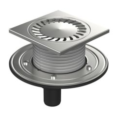 Podlahová vpusť spodní DN40, nerez příruba, plast rámeček, mřížka SUN