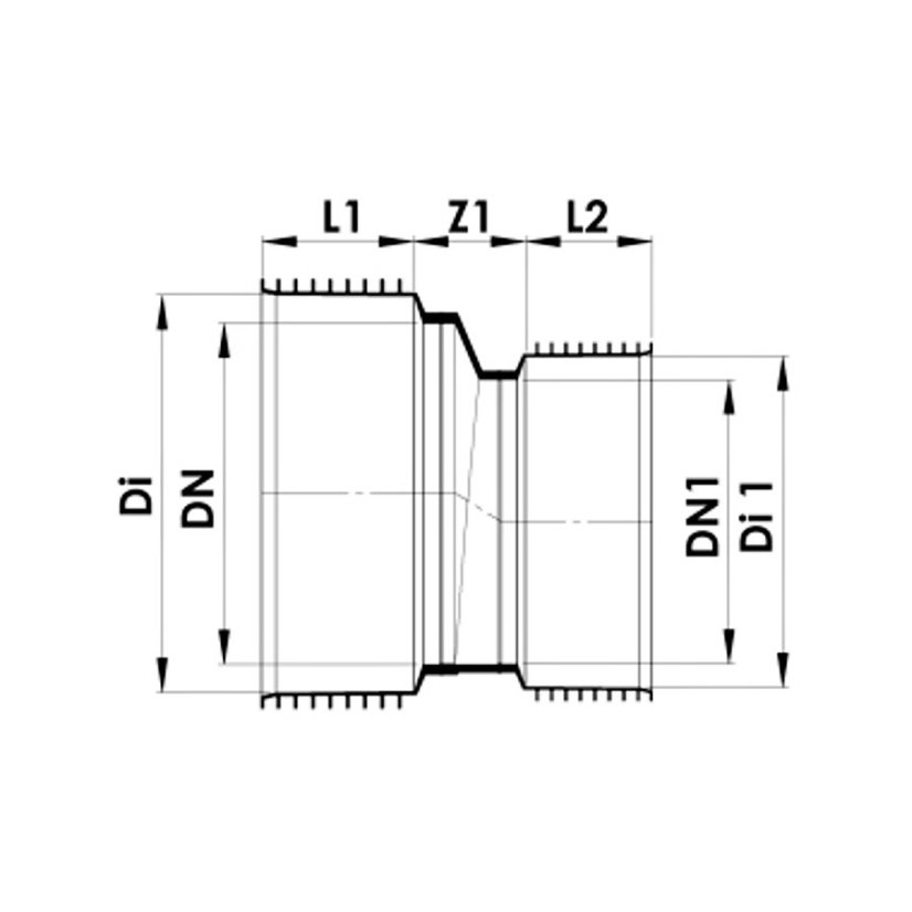 INCOR PP redukce - Redukce: DN 200/160