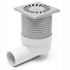 Podlahová vpusť boční DN50, nerez/plast rámeček,  mřížka SUN