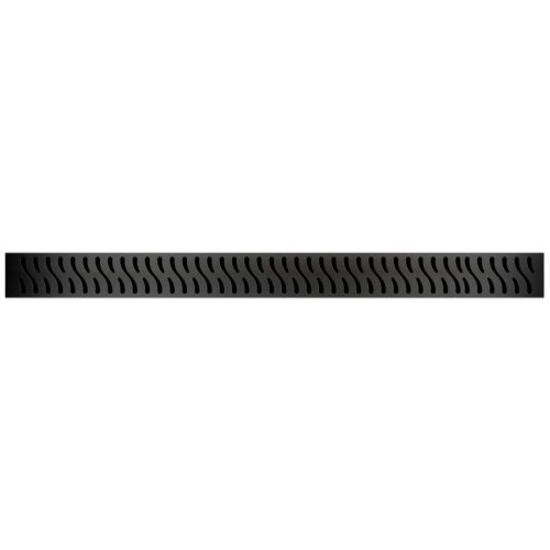 Lineární plastový žlab DN 50 s otočným sifonem 360°, černý, HARMONY