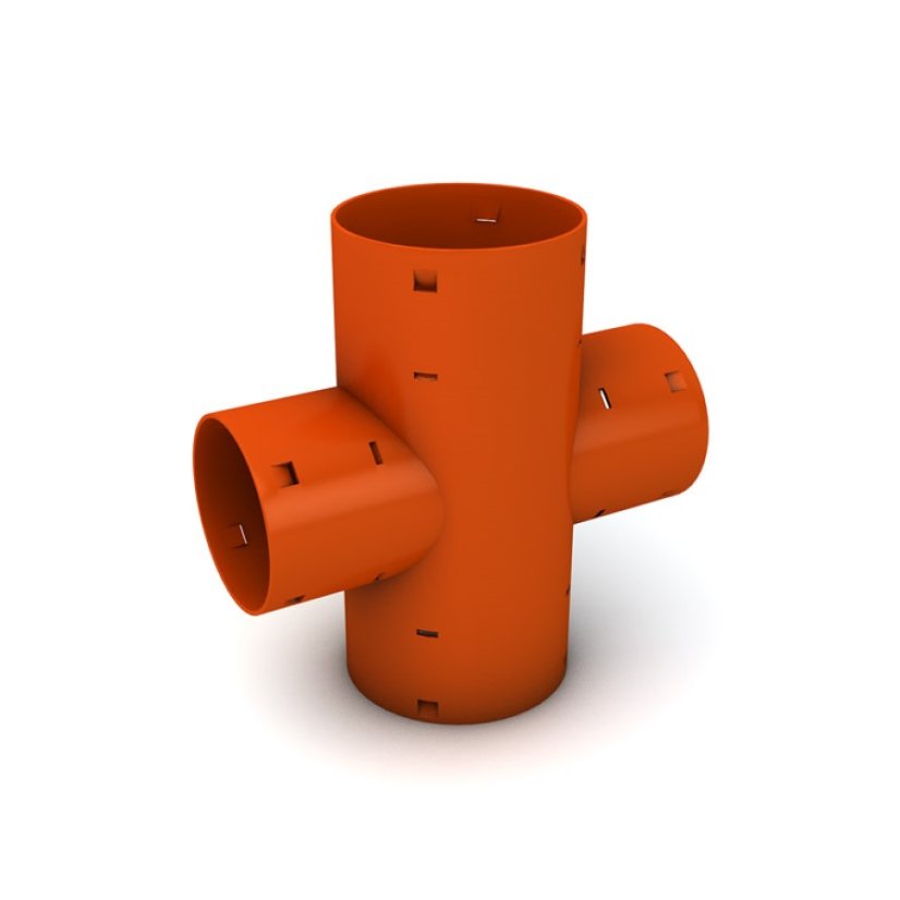 Dvojodbočka drenážní 90°, DN 100/80/100/80