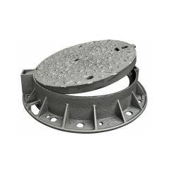 Silniční litinový poklop ARTI R150/60 - E600, s kruhovým rámem - výška rámu 150mm