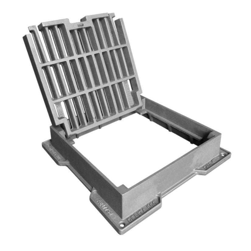 Čtvercová mříž plochá DELITA PL, zatížení D400 - Světlost: 600x600