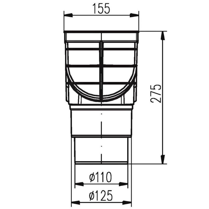 LSS Chuděj - spodní DN 110/125 - standard, šedý