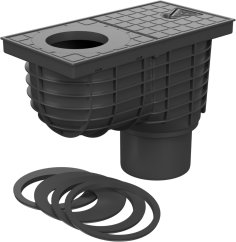 Lapač střešních splavenin "GAJGR", spodní odtok DN 110 mm černý